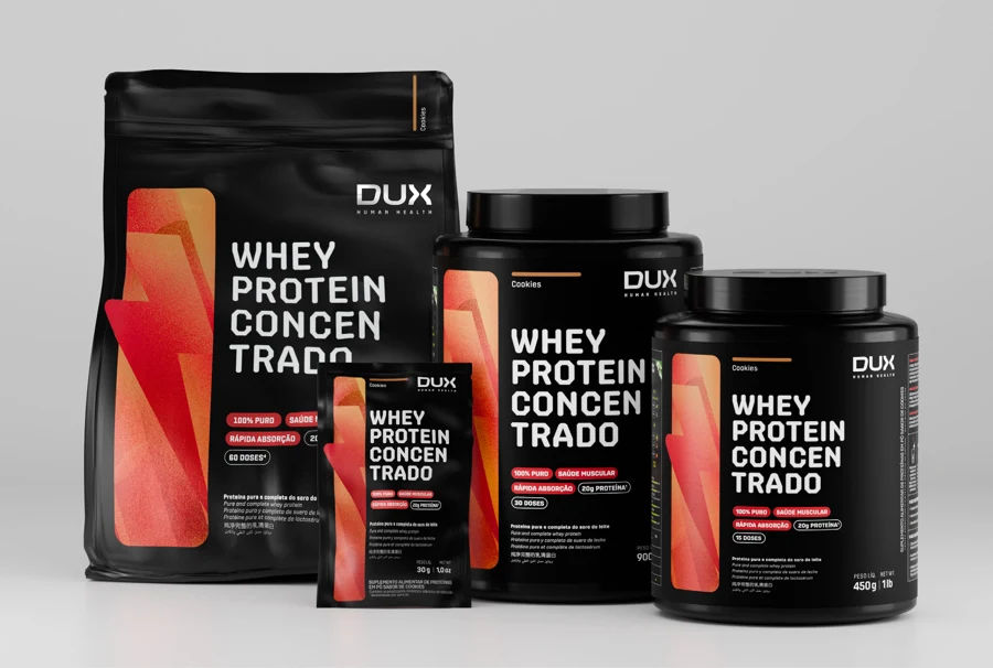 Whey Protein Concentrado DUX — apresentações do catálogo