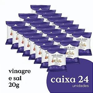 Pipoca Artesanal Mais Pura Vinagre e Sal 20g (24 unidades)